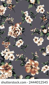 Colorful motif elements developed into large ready to print seamless patters set,mini watercolor hand drawn for textile fabric design