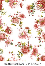 Colorful motif elements developed into large ready to print seamless patters set,mini watercolor hand drawn for textile fabric design