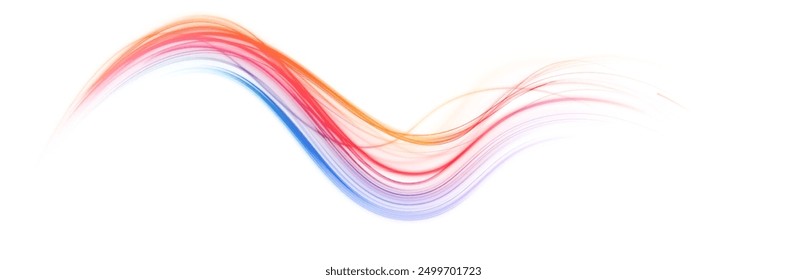 A colorful motion background of city light trails. Racing cars dynamic flash effects city road with long exposure. Vector PNG.	