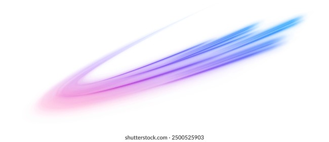 A colorful motion background of city light trails. Racing cars dynamic flash effects city road with long exposure. Vector PNG.	