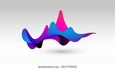 Colorful motion floating peak trough wave abstract vector background