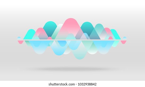 Colorful motion sound wave abstract vector background