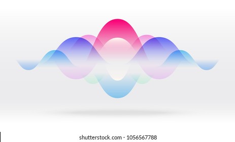 Colorful motion sound wave abstract vector background