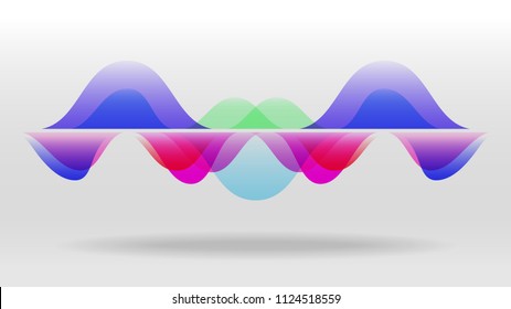 Colorful motion sound wave abstract vector background