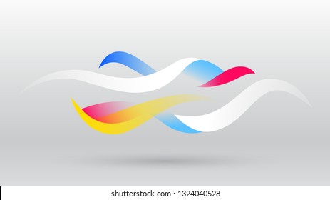 Colorful motion sound wave abstract vector background