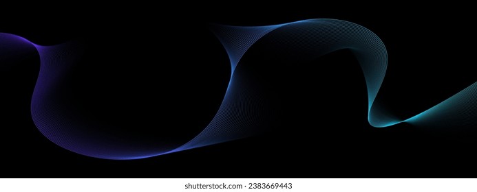 colorful motion sound wave on a dark background. Vector illustration