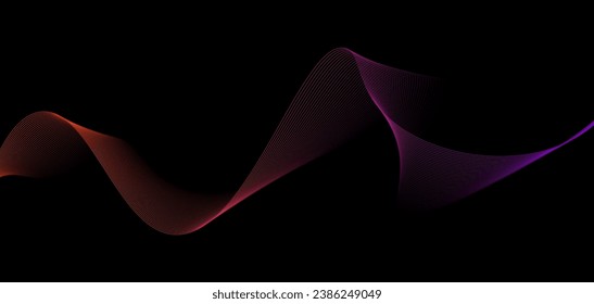 colorful motion sound wave on a dark background. Vector illustration