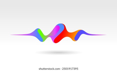 Colorful motion sound wave rhythm fun and lively abstract vector background