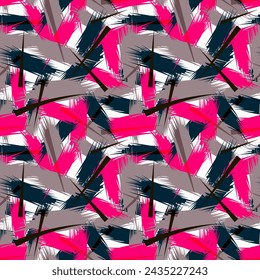 Colorful motley grunge seamless pattern. Vector illustration for print, fabric, cover, packaging, interior decor, textile and other your projects.
