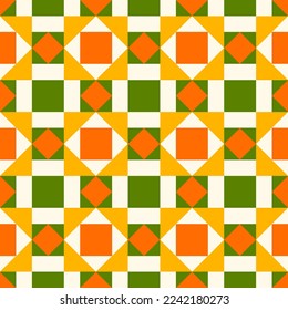 Colorful motley polygonal seamless pattern. Vector illustration for print, fabric, cover, packaging, interior decor, blog decoration and other your projects.