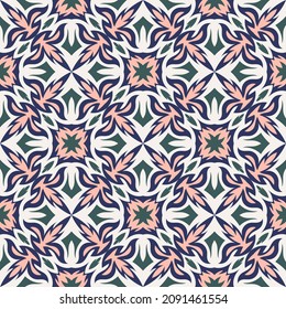 Colorful motley seamless pattern with Persian motives. Vector illustration for print, fabric, cover, packaging, interior decor, blog decoration and other your projects.