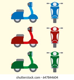 Colorful motor bike icon