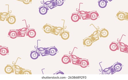 Colorful motorcycle pattern background vector design