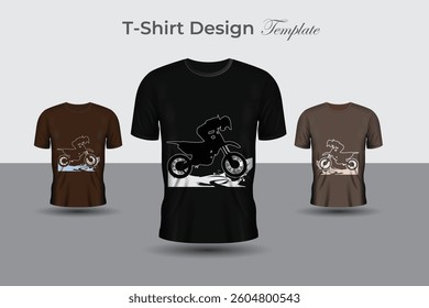Colorful Motorcycle T-Shirt Design Template