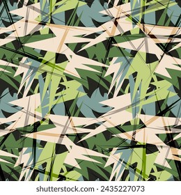 Colorful mottled camo seamless pattern. Vector illustration for print, fabric, cover, packaging, interior decor, textile and other your projects.