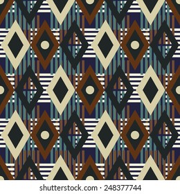 Colorful mottled seamless pattern. Abstract geometric ethnic print. Repeating folk background texture. Cloth design. Wallpaper, wrapping 