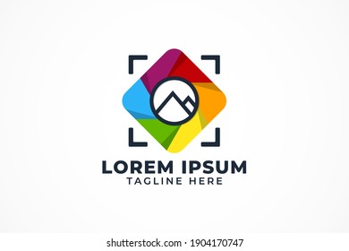 colorful mountain camera focus for adventure or outdoor sport photographer and photography