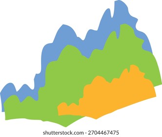 El colorido y la montaña del diseño gráfico
