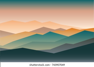 Colorful mountain landscape vector eps 10