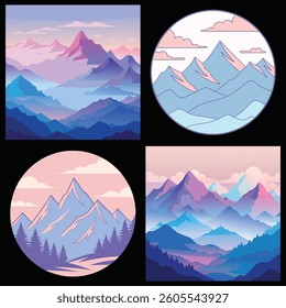 Colorful Mountain Landscapes, a Collection of Vibrant Nature Scenes