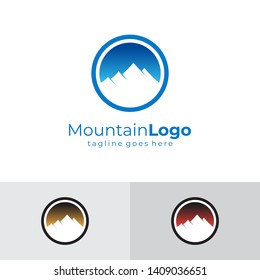 Colorful Mountain Logo Abstract Vintage Flat Vector Illustration