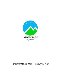 the colorful mountain logo design
