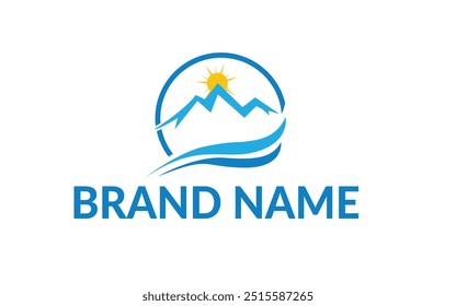 Colorful mountain logo design template