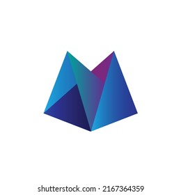 colorful mountain logo design vector