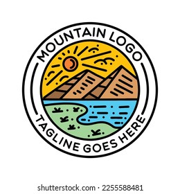 Colorful Mountain Logo Vector Design Graphic Emblem