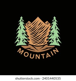 Colorful Mountain Logo Vector Design illustration Emblem