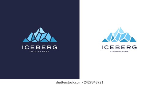 Colorful mountain logo vector template. Abstract geometric iceberg logo design.