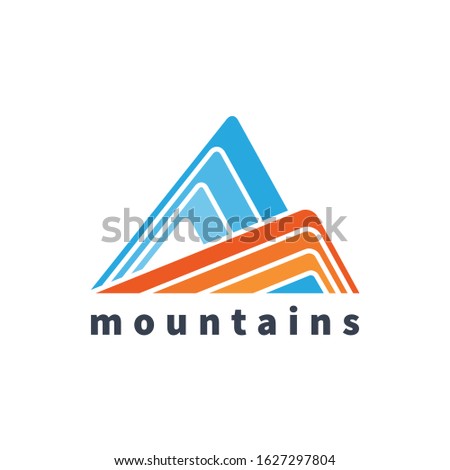 Colorful mountains vector icon design  in a modern style.