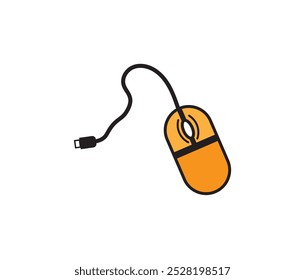 Icono colorido del ratón con el cable.