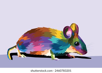 colorful mouse pop art portrait style isolated decoration