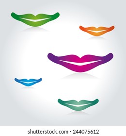 Colorful Mouth Speech background - Vector Illustration 