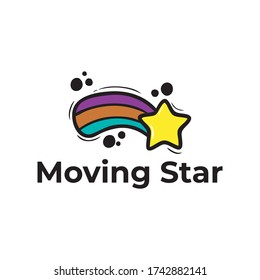 colorful moving star logo vector illustration
