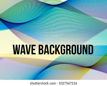 Colorful moving wavy lines. Abstract wave background. Easy to edit design template for your artworks.