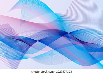Colorful moving wavy lines. Abstract bright wave background. Easy to edit design template for your artworks.