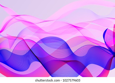 Colorful moving wavy lines. Abstract bright wave background. Easy to edit design template for your artworks.