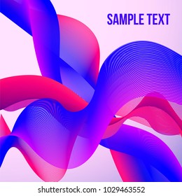Colorful moving wavy lines. Abstract bright wave background. Easy to edit design template for your artworks.