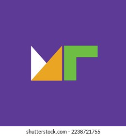 Colorful MR monogram vector logo made from geometric shapes. Logo for company, brand, product, personal,  business, apps, and organization.