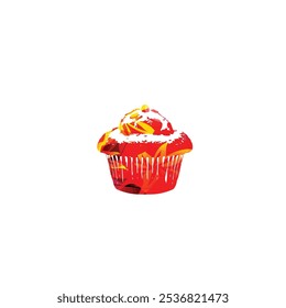 Colorful muffin cake vector illustration