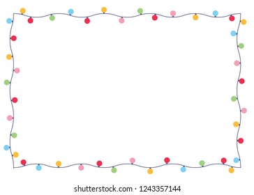 Colorful Multicolor Christmas Tree Lights Garland Vector Illustration