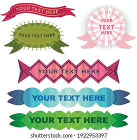 Farbige, mehrfarbige, abstrakte Badge- und Flachbildschirme-Designs