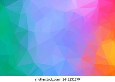 Colorful Multicolor Low poly crystal background. Polygon design pattern. green pink blue red yellow colorful Low poly vector illustration, low polygon background.