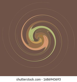 colorful, multicolor and monochrome cyclic, cycle concentric ring. revolved spiral, vortex, whorl. abstract circular, radial loop shape, element over colored backdrop, background