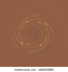 colorful, multicolor and monochrome cyclic, cycle concentric ring. revolved spiral, vortex, whorl. abstract circular, radial loop shape, element over colored backdrop, background