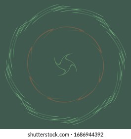 colorful, multicolor and monochrome cyclic, cycle concentric ring. revolved spiral, vortex, whorl. abstract circular, radial loop shape, element over colored backdrop, background