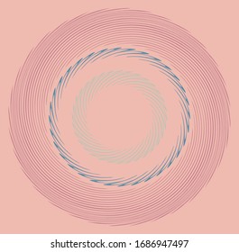 colorful, multicolor and monochrome cyclic, cycle concentric ring. revolved spiral, vortex, whorl. abstract circular, radial loop shape, element over colored backdrop, background