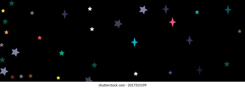 Colorful Multicolor Night Chaotic Orange Vivid Violet Design Pic. Stars Pastel Red Yellow Print Turquoise Blue Sky Background. Pink Lavender Grey Vibrant Black Green Bright Stars Pattern.